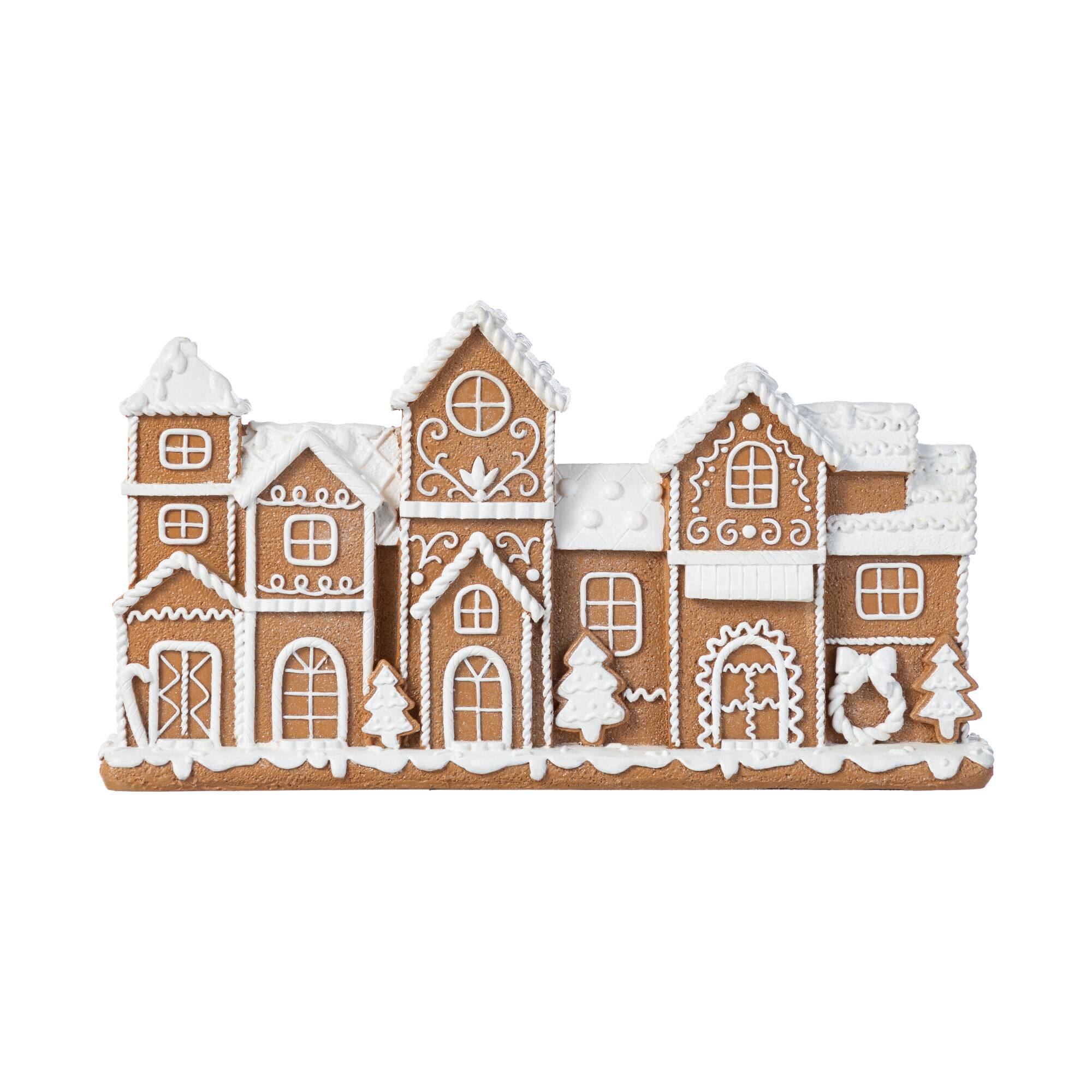 Glitzhome® 12" Christmas Resin Gingerbread Townhouse Table Decor